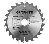 GRAPHITE Widia - Lama per sega circolare in metallo duro per legno, truciolato, MDF, compensato e alluminio, tagli precisi, con anelli riduttori puliti e rapidi