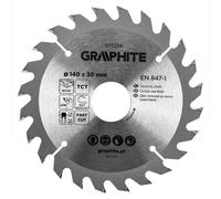 GRAPHITE Widia - Lama per sega circolare in metallo duro per legno, truciolato, MDF, compensato e alluminio, tagli precisi, con anelli riduttori puliti e rapidi