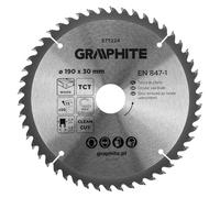 GRAPHITE Widia - Lama per sega circolare in metallo duro per legno, truciolato, MDF, compensato e alluminio, tagli precisi, con anelli riduttori puliti e rapidi