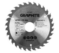GRAPHITE Widia - Lama per sega circolare in metallo duro per legno, truciolato, MDF, compensato e alluminio, tagli precisi, con anelli riduttori puliti e rapidi