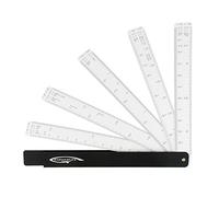 GRAPHOPLEX Righello 15 cm Riduzione a Ventaglio - 10 Scale di Conversione - Righelli Flessibili con Graduazioni Precise - Materiale Rigido - Architetto, Studente, Scuola - Traccia, Taglia - Precisione