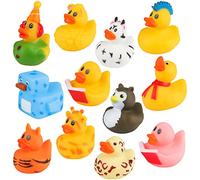 Graplan 12 pezzi anatre da bagno per bambini, giocattolo da bagno per bambini, giocattolo acquatico, per feste di compleanno, spiaggia e in piscina