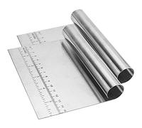 Graplan 2 Pezzi Raschietto da Banco in Acciaio Inox Raschietto Tritatutto Tagliapasta Raschietto Tritatutto Raschietto Multiuso con Guida Dosatrice per Pizza Cucina Artigianale Farina