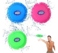 Graplan 3 Pezzi Acqua Frisbee Splash, Frisbee Giocattolo,Acqua Frisbee,Disco Acqua Giocattolo,Frisbee Filled with Water,Splash Flyer per Giardino, Parco, Spiaggia, extra Morbido(TPR)