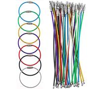 Graplan 35 Pezzi Portachiavi Filo Acciaio Colorato Portachiavi cavo di acciaio inossidabile per appendere etichette per bagagli, chiavi e cartellini identificativi