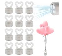 Graplan Peso palloncini, 12 pezzi, peso palloncini per elio, a forma di cuore, in plastica, per matrimoni, compleanni, feste, decorazioni