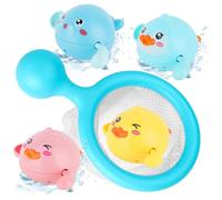 Graplan Set 5-in-1 Giocattoli da Bagno Neonati - Giocattoli a Molla Acquatici con Retino da Pesca, Animali Marini Colorati per Spiaggia, Piscina e Vasca | Sicuro BPA Free 0-5 Anni