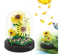 Graplan Set di mattoncini da costruzione a forma di girasole, fiori da assemblare, fiori artificiali, fiori da montare