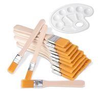 Graplan Set di pennelli piatti larghi, 12 pezzi, diverse dimensioni, in acrilico, per pittura a olio, acquerello