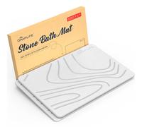Graplife Stone Bath Mat 2PACK Super Absorbent Diatomaceous Earth Shower Mat for Bathroom Tub Non-Slip Fast-Drying Mats Easy to Clean White