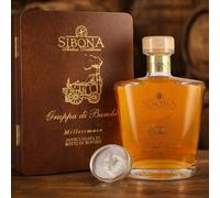 Grappa SIBONA Decanter BAROLO Millesimata 2009 | RISERVA SPECIALE | Astuccio in LEGNO | 70cl - 44% Vol.