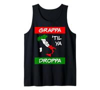 Grappa TIL Ya Droppa Tricolore Italia Bandiera Mappa Umorismo Italiano Canotta
