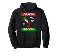 Grappa TIL Ya Droppa Tricolore Italia Bandiera Mappa Umorismo Italiano Felpa con Cappuccio