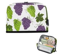 Grappoli verde viola uva vite matita sacchetto di immagazzinaggio della matita della chiusura lampo grande astuccio di aula della penna borsa ragazzi arte floreale ritorno a scuola adulti forniture