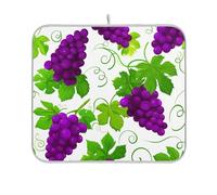 Grappoli viola uva foglie verdi stuoie scolapiatti carino ultra assorbente grande tappetino asciutto pad cucina bancone gadget arte 45,7 x 61 cm