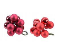 Grappolo 10 palline di Natale diam. 2cm in vetro Rosso assortito 1 pezzo