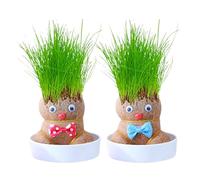 Graskopf Growing - Grass Head Doll Plant - Pianta Per Bambole In Crescita | Bambola ' Riproduttiva In Una Fioriera Come Mini Pianta Per La Scrivania, Una Divertente Decorazione Verde Per Uffic