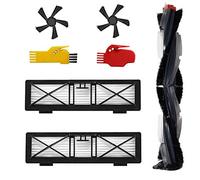 GRASKY Rullo e spazzola laterale e filtro/adatto per Neato Botvac serie D D70 D75 D80 D85 collegamento D3 D5 D7 set di ricambi auto (colore: cachi scuro)