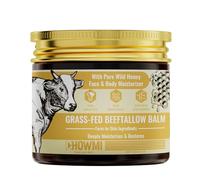 Grass-Fed Beef Tallow Balm for Face & Body - Whipped Tallow & Raw Honey Moisturizer - Deeply Nourishing Cream for Dry, Sensitive Skin - 100% Natural, Unscented,2.03oz