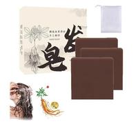 Grass Solid Shampoo Bar - Natural Hair Care,Plant-Based Polygonum Shampoo Soap with Foaming Net,Handmade Soap Bar for All Hair Types (3pcs)