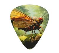 Grasshopper su un ramo Plettri per chitarra eleganti e resistenti, tre tipi di plettri sottili, medi e pesanti (12 pezzi), adatti per chitarra, basso, chitarra elettrica, ukulele,