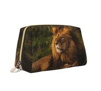 Grassland Lion Print Makeup Bag Portatile Versatile Toiletry Bag Grande Capacità Borsa Cosmetica per le Donne, bianco, Taglia unica, Beauty case