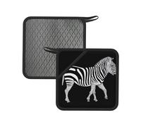 Grassland Zebra, 2 tappetini resistenti al calore, 18 cm, quadrati, isolanti, adatti per cucinare, cuocere al forno, pentole calde, ecc.
