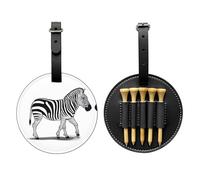 Grassland Zebra - Borsa portaoggetti per tee da golf, facile da trasportare e più efficiente per giocare a golf, colore: Nero