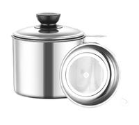 GRASSO DISPOLE - Filtro 'olio da cucina | Filtro 'olio da cina da cucna con coperchio di grande capacità - Saccheggio di grasso in acciaio inossidabile con colino per il