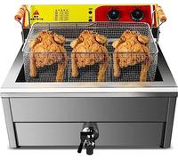 Grasso elettrico commerciale della friggitrice, friggitrice, chip S del serbatoio dell'acciaio inossidabile lucido per la casa e, facile da pulire, elettrico grande per i gamberetti di pollo