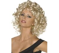 Grasso Sandy Parrucca Ultimo Scena Bionda Riccia Accessorio per Costume Nuovo