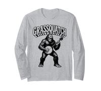 Grassquatch! Sasquatch Bluegrass Banjo Bigfoot Retro Maglia a Manica