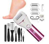Grata elettrica per i piedi - Calli Polly ricaricabile, kit di pedicure | Feet Care Appliance con 3 rulli esfolianti, pelle secca e mortale dura, cura dei tacchi