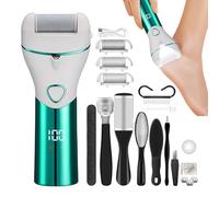 Grata elettrica per i piedi - Calli Polly ricaricabile, kit di pedicure | Feet Care Appliance con 3 rulli esfolianti, pelle secca e mortale dura, cura dei tacchi