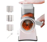 Grate di formaggio - Slicer vegetale - Blade di batteria | ABS PP in acciaio inossidabile rotante rotondo tamburo cero Shredder vegetale da 25 cm per cracker, frutta e noci, ideale per domes