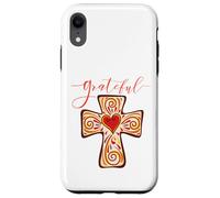 Grateful Christian Cross Autunno Autunno Ringraziamento Divertimento Fam Custodia per iPhone XR