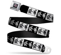 Grateful Dead Belt, Seatbelt Buckle Belt, Grateful Dead Dancing Terrapin Blocks