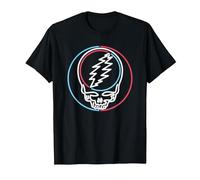 Grateful Dead Glowing Neon Sign Steal Your Face Vintage Band Maglietta, Uomo, Nero, M
