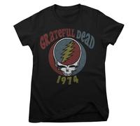 Grateful Dead Maglietta Donna Tour 1974 Manica Corta Girocollo Nera