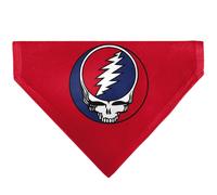 Grateful Dead Pet Bandana Grateful Dead Steal Your Face Logo Centered Red and Bl