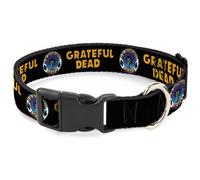 Grateful Dead Pet Collar, Dog Collar Plastic Buckle, Grateful Dead Text Skull an