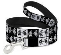 Grateful Dead Pet Leash, Dog Leash, Grateful Dead Dancing Terrapin Blocks Black