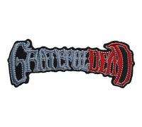 Grateful Dead - Rock Off officially licensed products Grateful Dead Patch Band Logo Nuovo Ufficiale Nero Woven Iron On 120 X 45Mm Size Accessory Size
