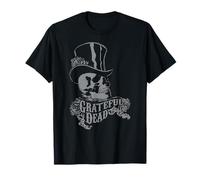 Grateful Dead Skull with Top Hat And Roses Vintage Band Maglietta