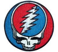 Grateful Dead Steal Your Face - Toppa classica termoadesiva in tessuto, taglia unica, colore: blu/rosso/bianco, Blu/Rosso/Bianco, Taglia unica