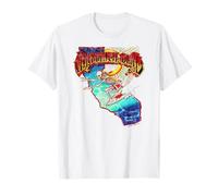 Grateful Dead Surfing California Skeleton Vintage Band Maglietta