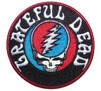 Grateful Dead Toppa termoadesiva con logo Steal Your Face (taglia unica) (nero/bianco)