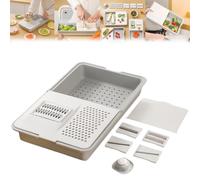 Grater & Drainer Cutting Board 6 in 1 con containers Lids and Graters, Removable Chopping Board Built in Grater Drainer