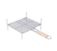 Graticola 25x30 cm in acciaio cromato e legno, BestBQ