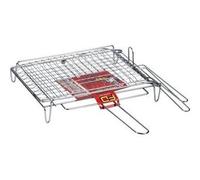 Graticola barbecue a rete doppia ribaltabile fd acciaio cromato cm 40x30